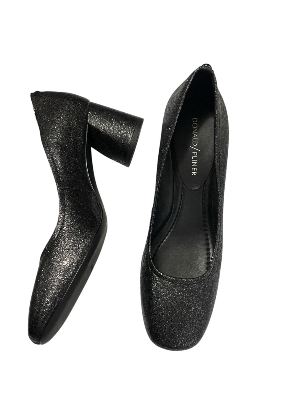 Donald J. Pliner Camy glitter block heel pumps in black sz 7M